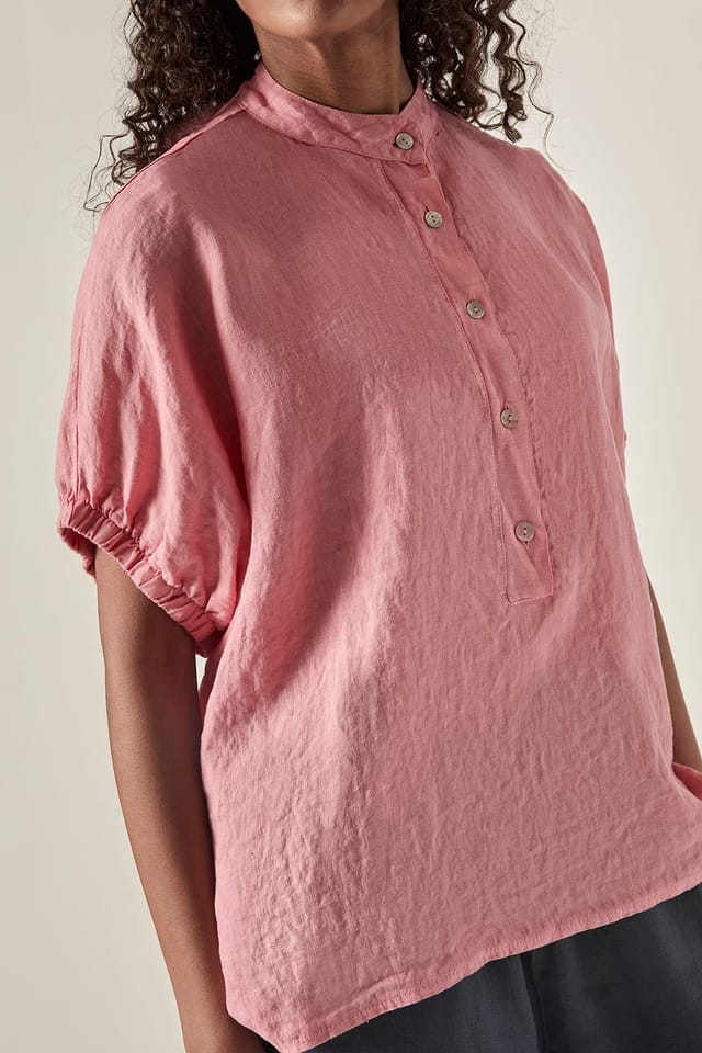 James Lakeland James Lakeland Women's Relaxed Linen Blouse - Pink - 3