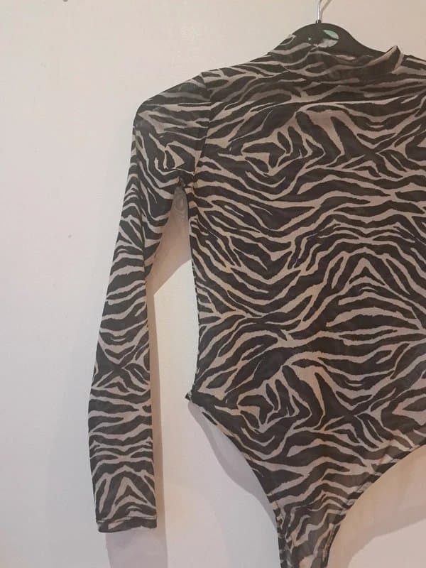 Bershka Ssheer, zebra print leotard - Bershka