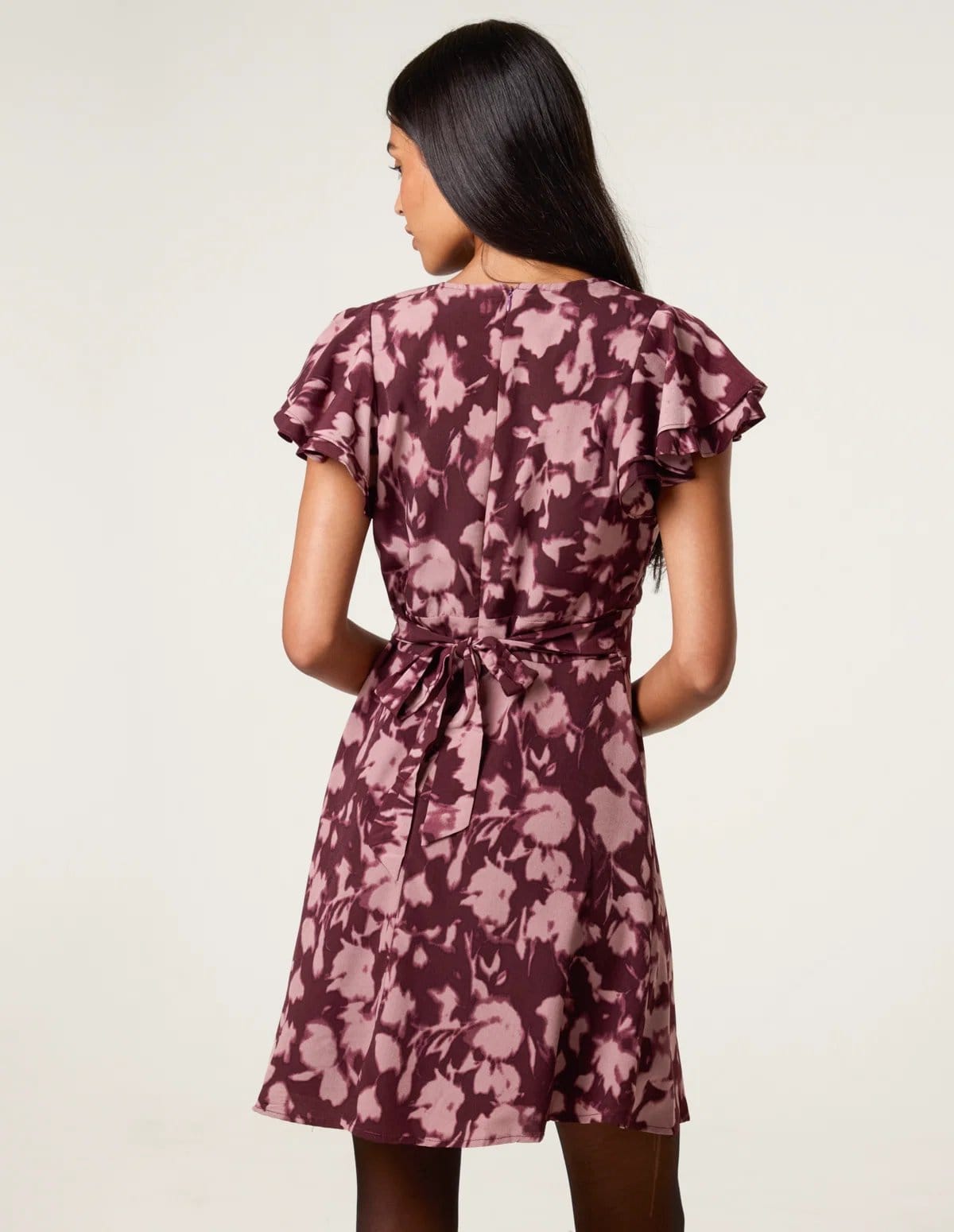 Blue Vanilla Printed Frill Sleeve Mini Dress - 4