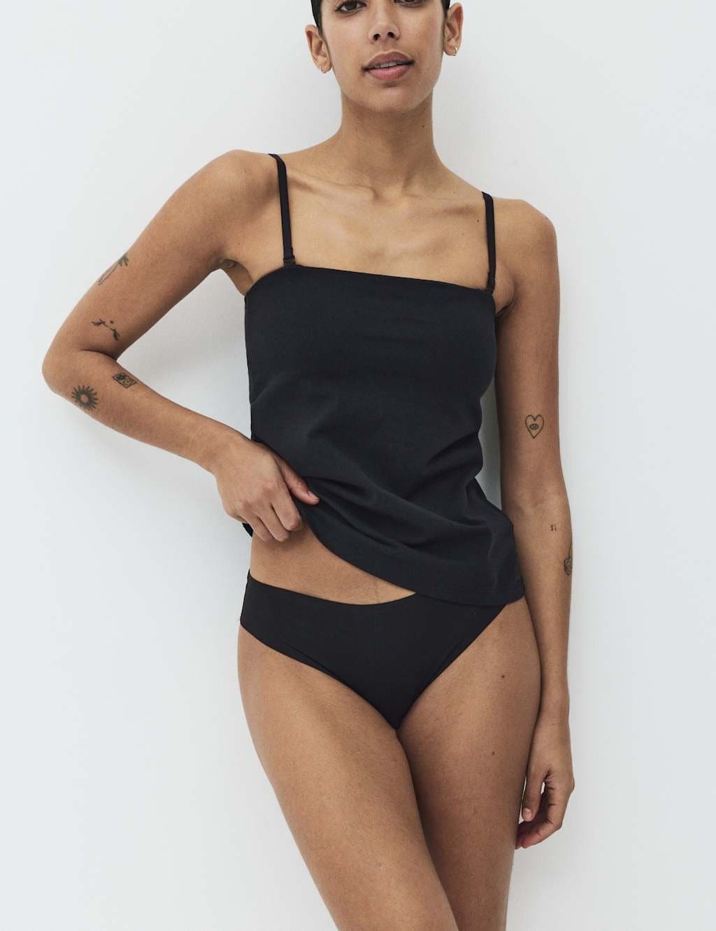 Marks & Spencer M&S Cotton Rich Secret Support™ Bandeau Multiway Vest Black