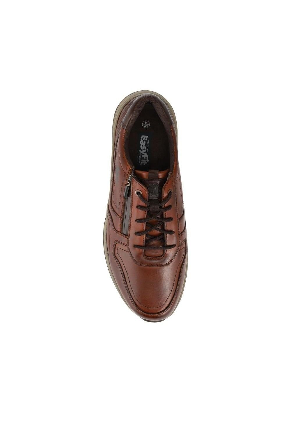 Easyfit Easyfit Men's Extra Wide Zip & Lace Casual Shoes in Brown - 4