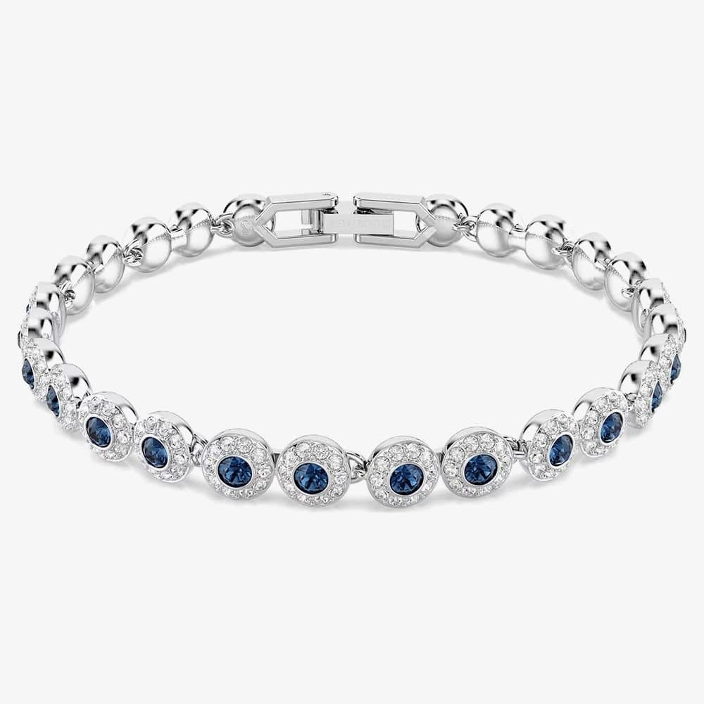 Swarovski Swarovski Women's Una Angelic Rhodium Plated Blue Crystal Tennis Bracelet 5733401