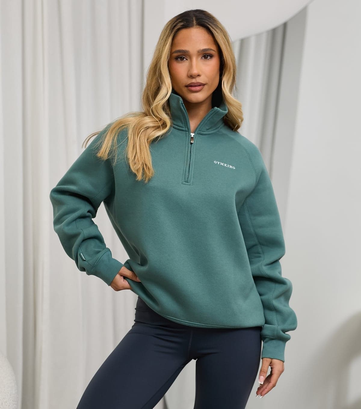 Gym King Women's 365 Green Raglan Sleeve Funnel Neck Top Gym King New Look