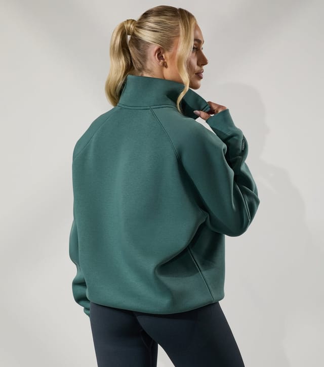 Gym King Women's 365 Green Raglan Sleeve Funnel Neck Top Gym King New Look - 3