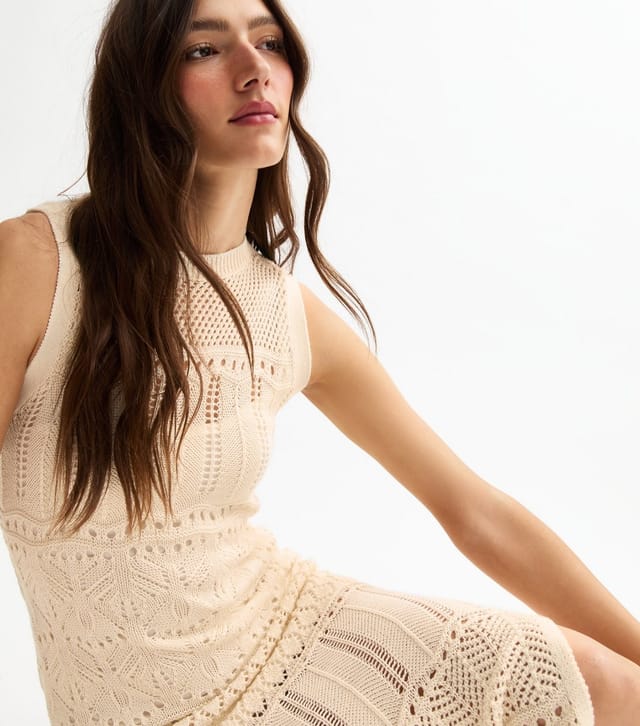 New Look Women's Cream Open Knit Maxi Dress New Look - 2