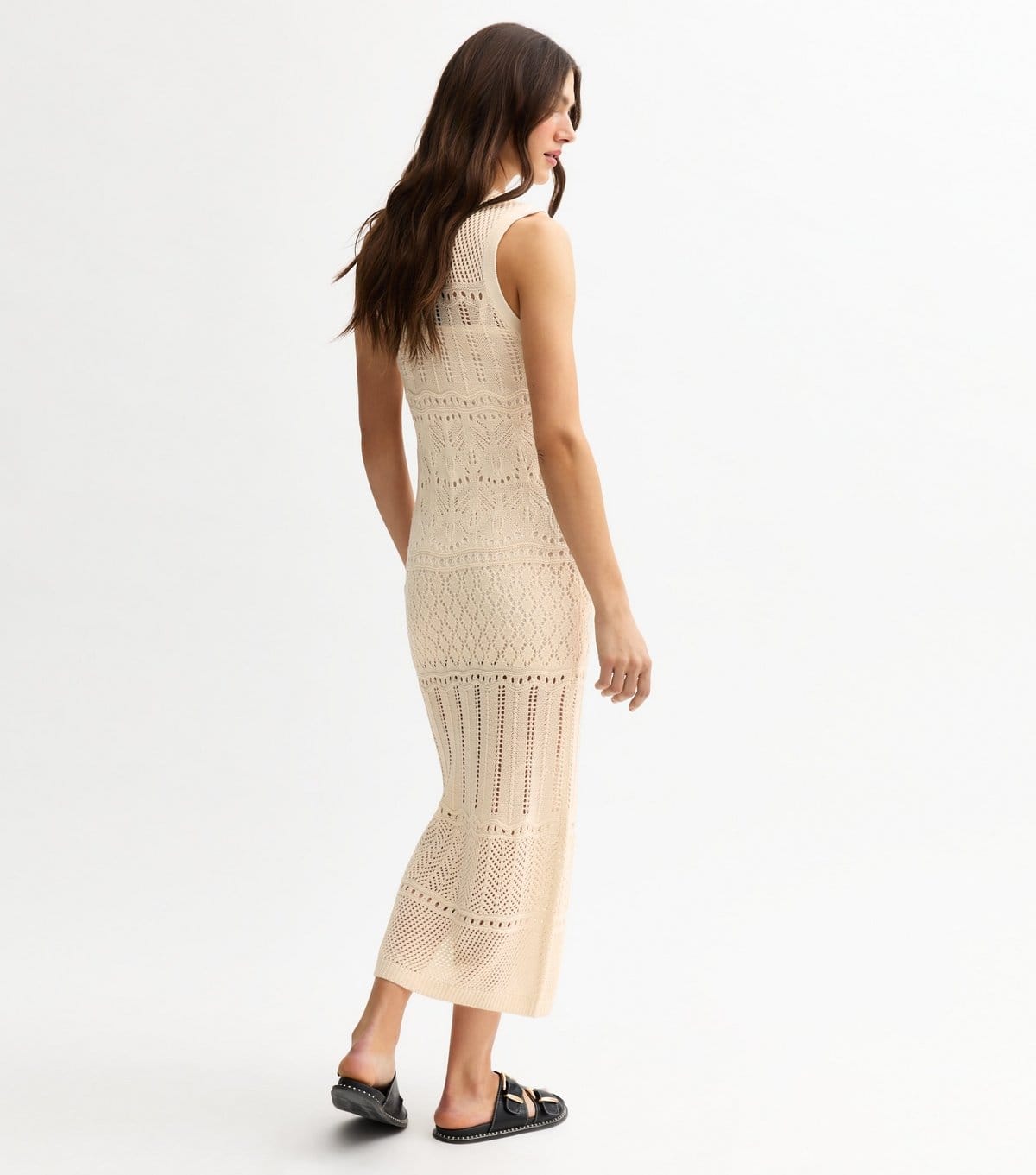 New Look Women's Cream Open Knit Maxi Dress New Look - 4