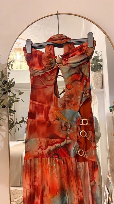 Outcast Outcast strapless Danique cut out maxi dress with scarf