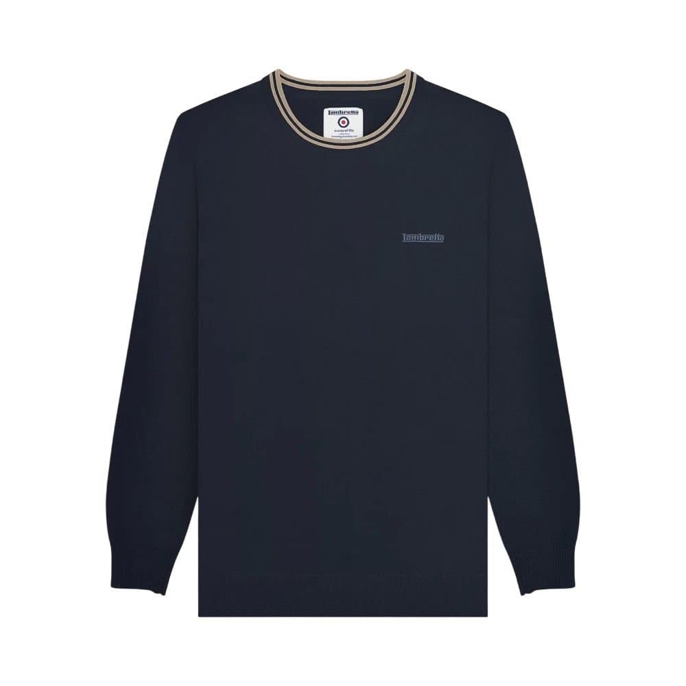 Lambretta Lambretta Men's Tipped Knitted Jumper in Dark Navy