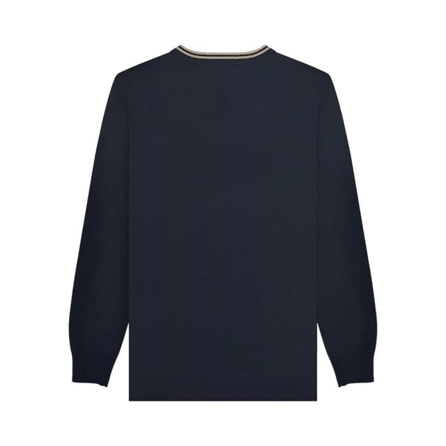 Lambretta Lambretta Men's Tipped Knitted Jumper in Dark Navy - 2