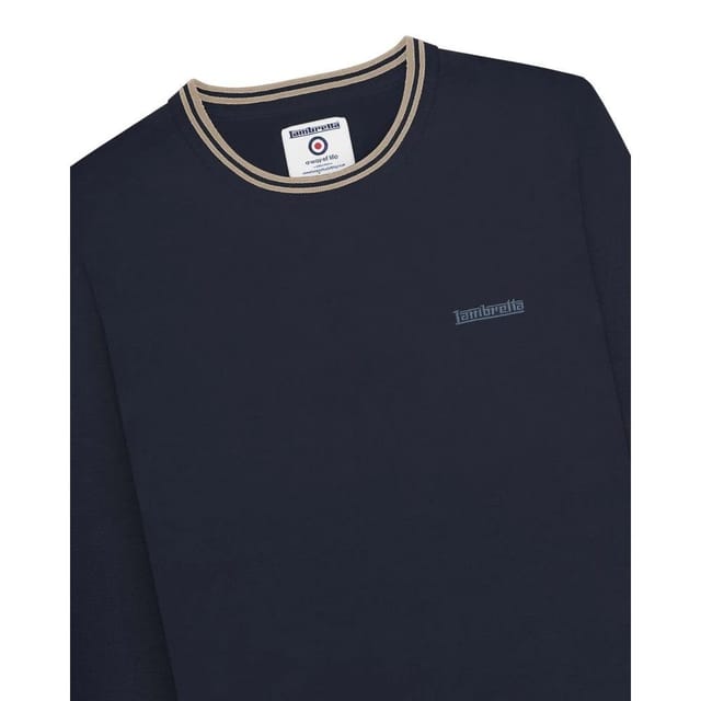 Lambretta Lambretta Men's Tipped Knitted Jumper in Dark Navy - 3