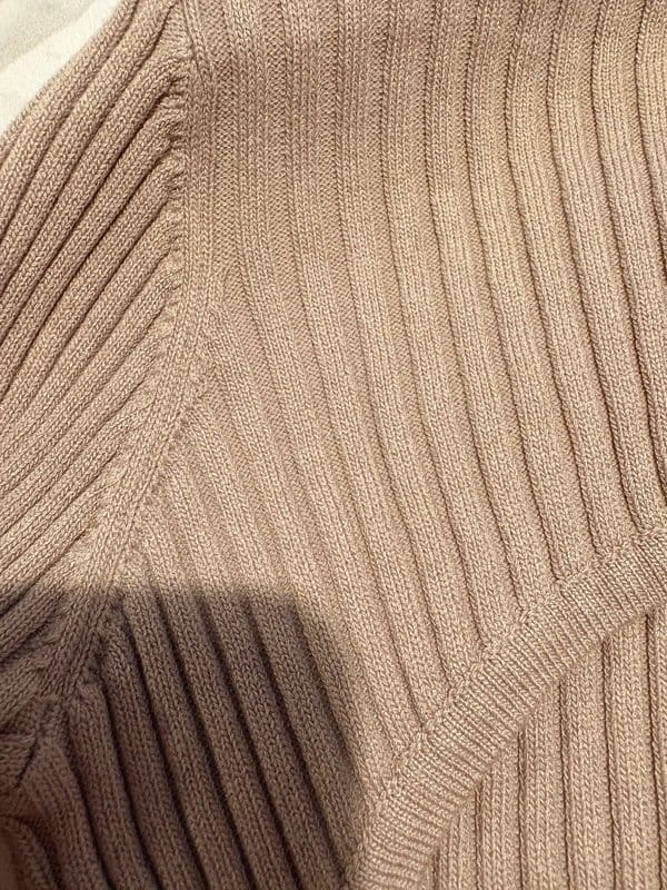 Bershka Taupe Ribbed Knit Shrug Style Top