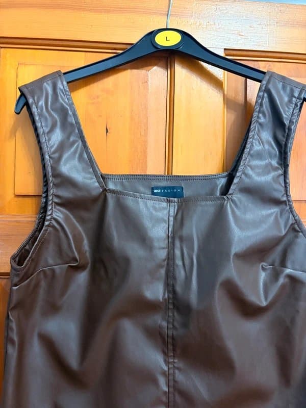 ASOS Design ASOS faux leather tank top in brown. Size M 12/14