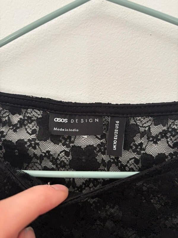 ASOS ASOS design black lace longsleeve top