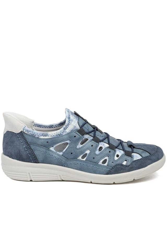 Pavers Pavers Women's Relife Wide Fit Bungee Lace Slip On Shoes in Blue - 2