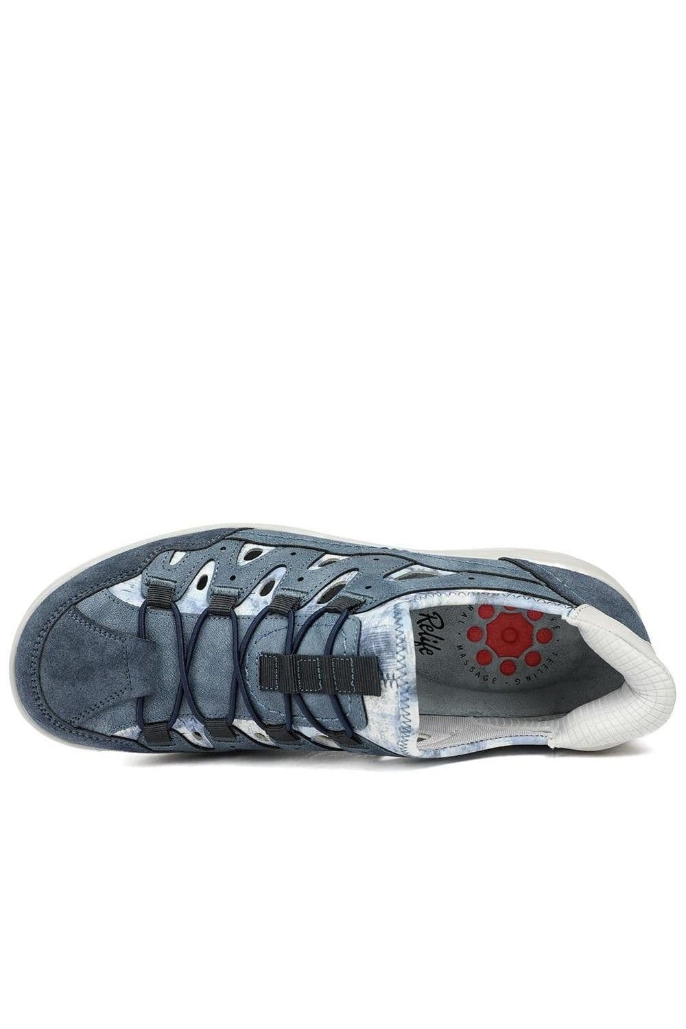 Pavers Pavers Women's Relife Wide Fit Bungee Lace Slip On Shoes in Blue - 4