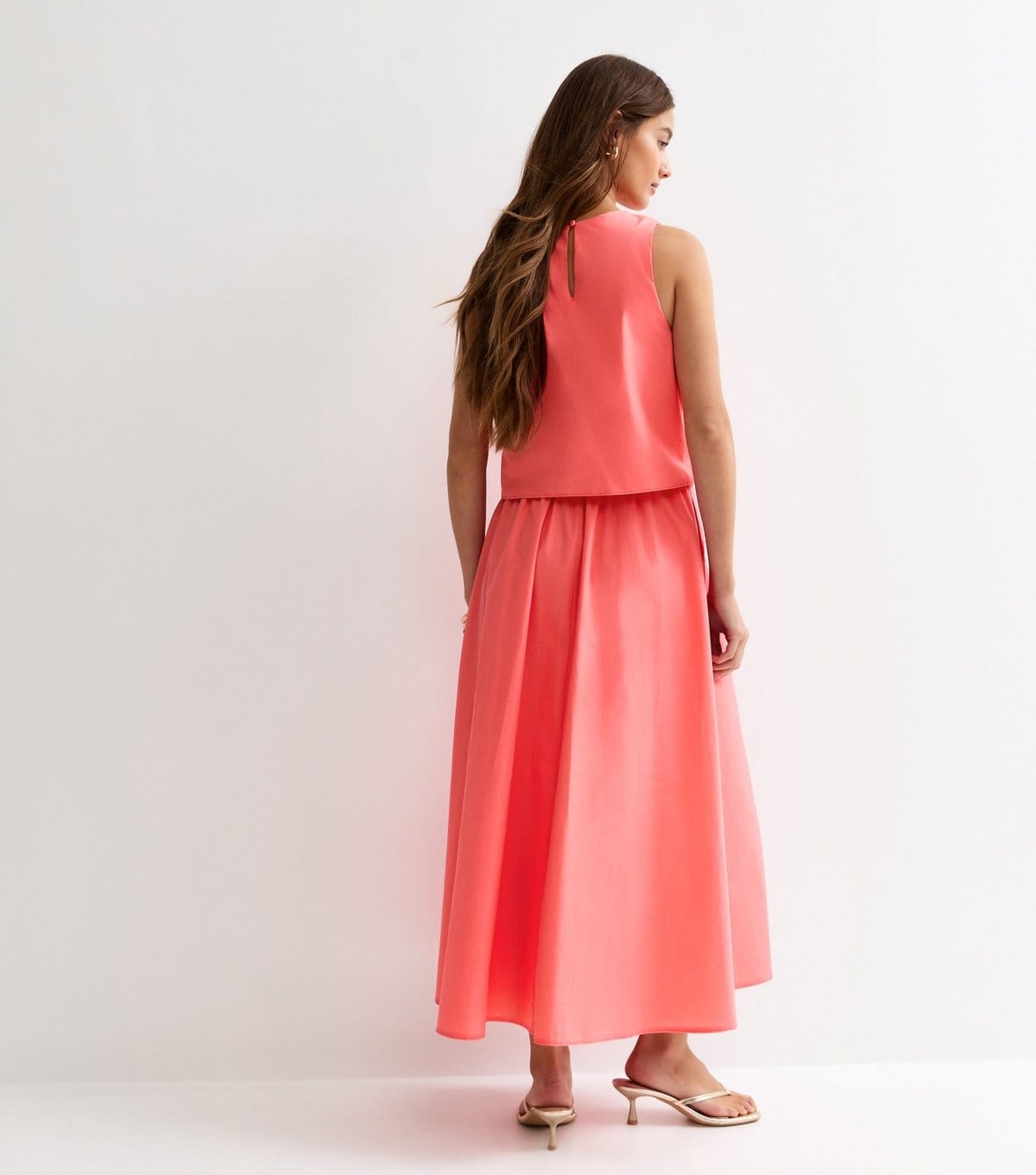 New Look Women's Dark Coral Layered Sleeveless Midi Dress New Look - 4