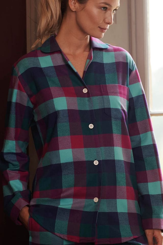 British Boxers British Boxers Women's 'Montrose' Check Brushed Cotton Pyjama Set - 2