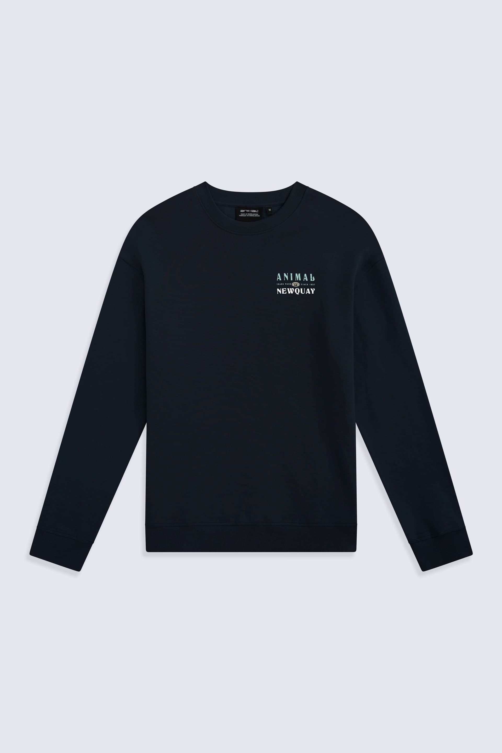 Animal Animal Men's 'Jonah' Newquay Regional Lightweight Breathable Cotton Sweatshirt in Navy