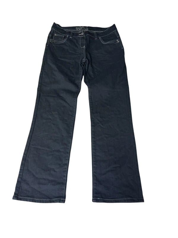 TU y2k black bead embellished contrast stitch straight leg mid rise jeans