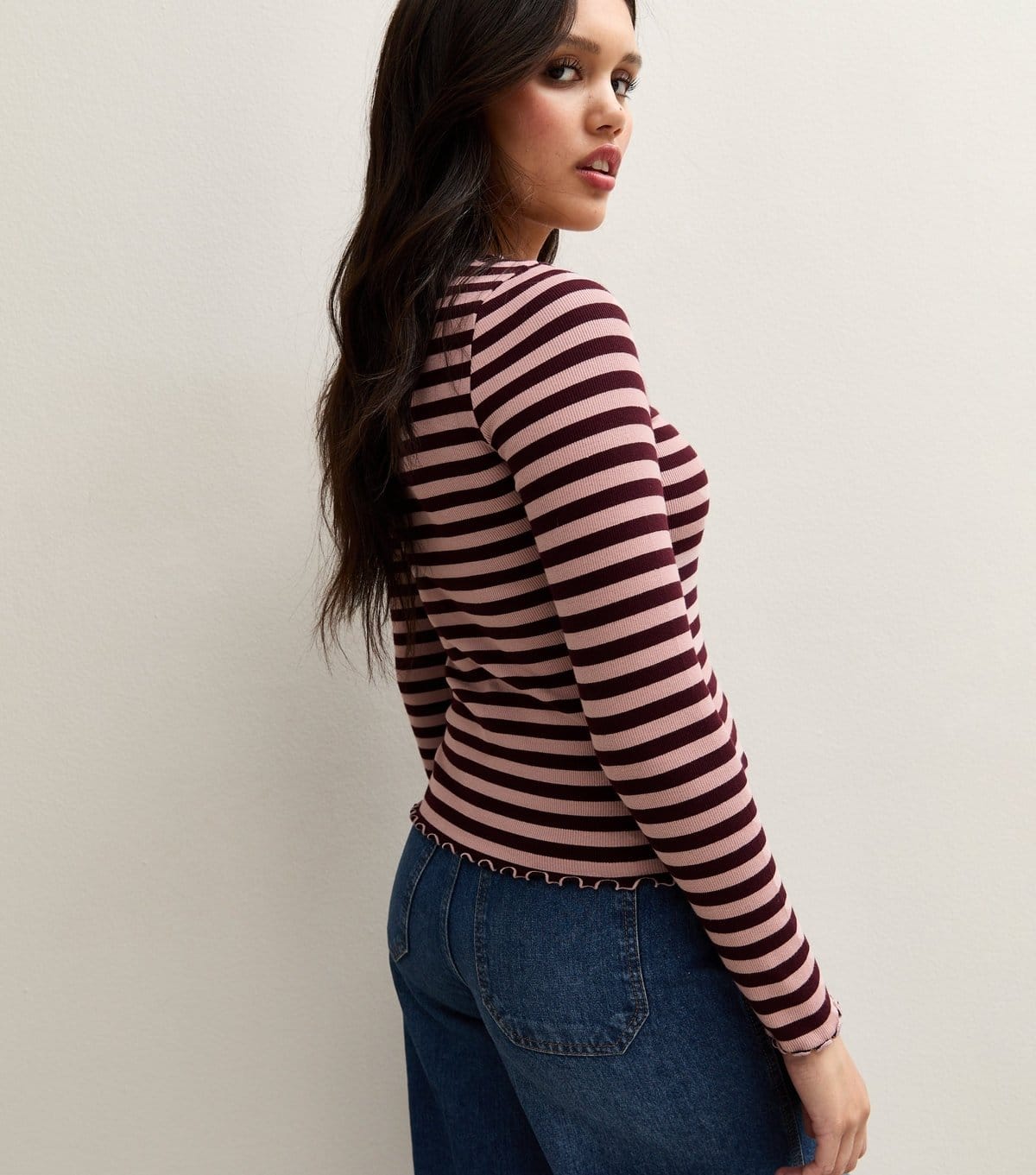 New Look Women's Pink Striped Long Sleeve Top New Look - 4