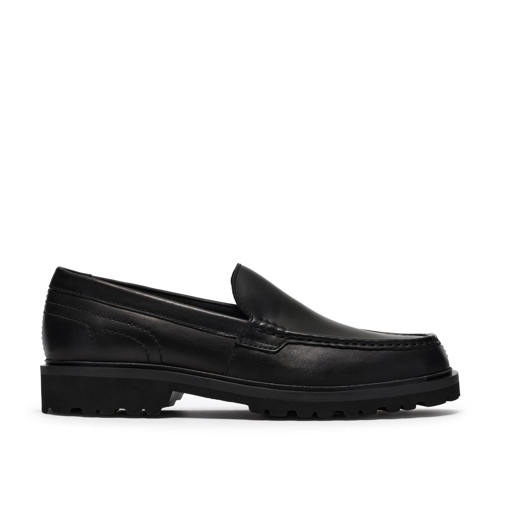 Clarks Clarks Men's Berwick Moc Black Leather Loafers, Slip Ons