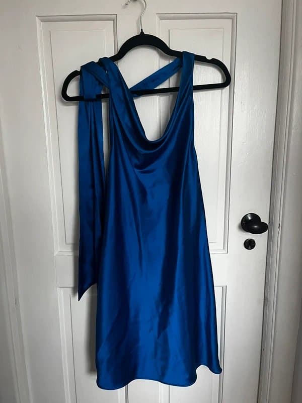 Bershka Bershka Halterneck Backless Satin Mini Dress