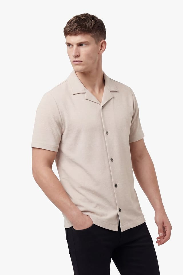 Luke 1977 Luke 1977 Men's Kawa Beach Crinkle Shirt in Stone - 3