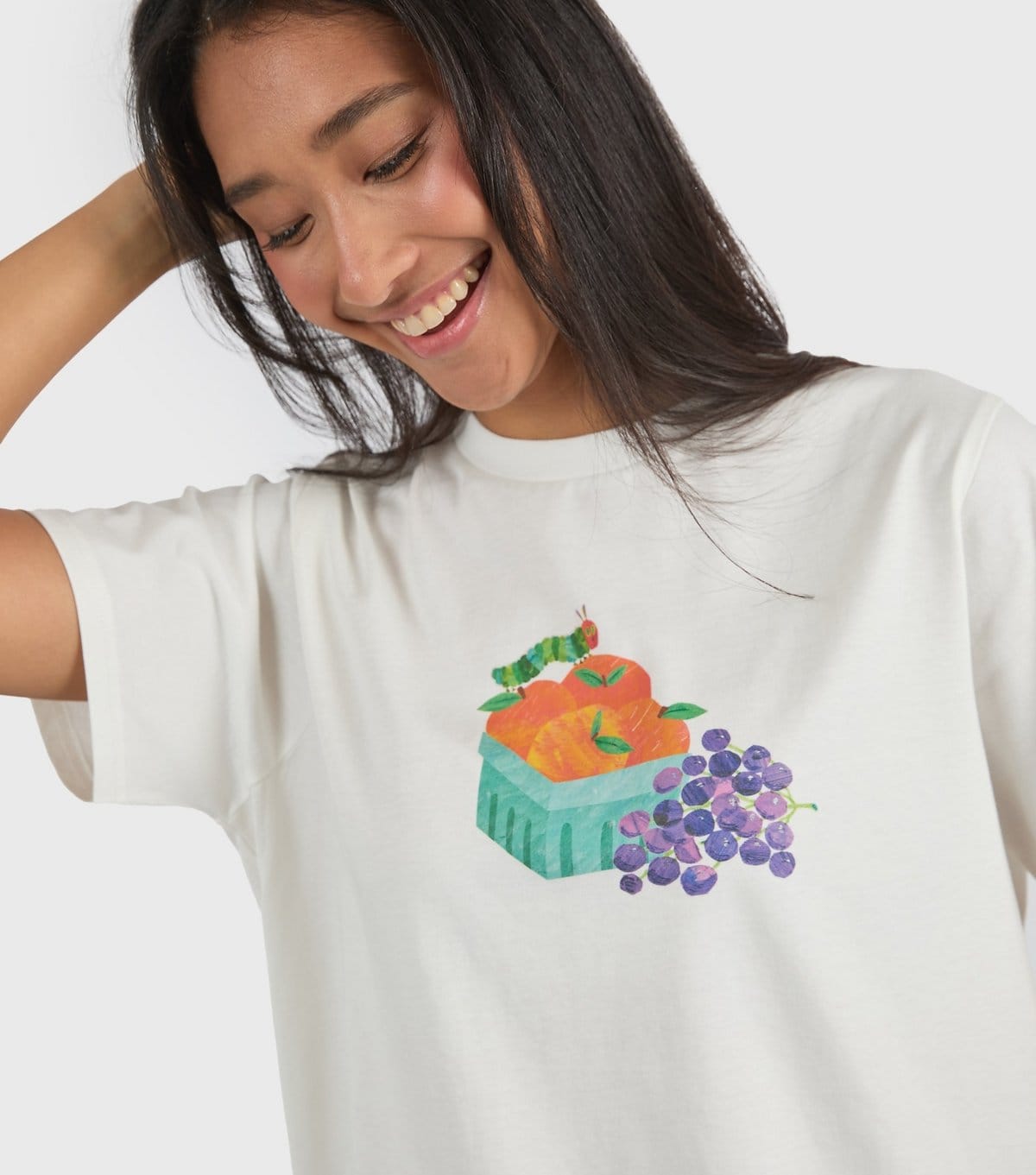 Custard Women's Clothing White Cotton Hungry Caterpillar T-Shirt Custard New Look - 4