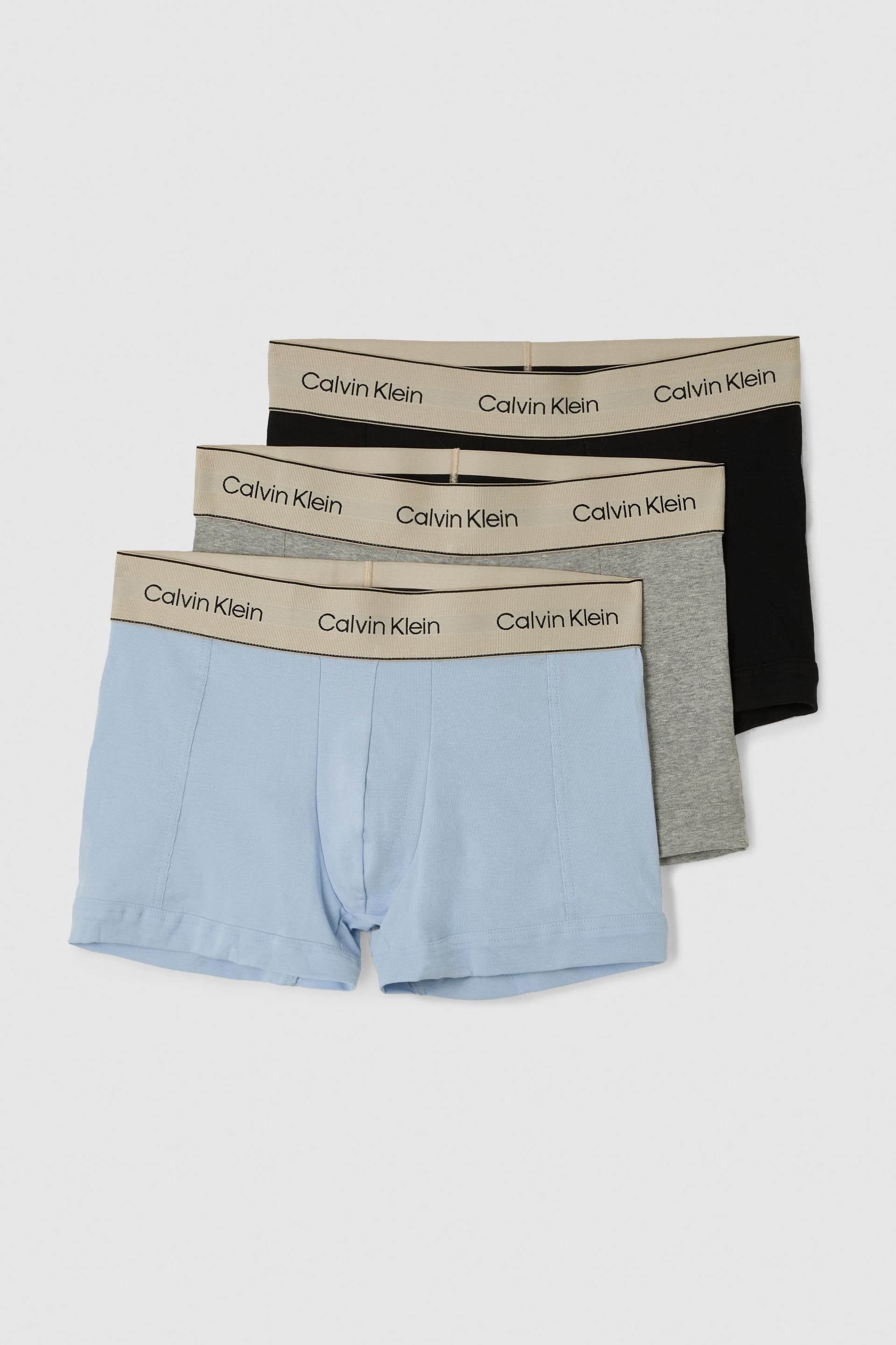 Calvin Klein Calvin Klein Men's Signature 3 Pack Cotton Trunks - Grey Black White