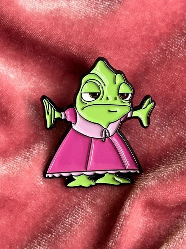 pascal Pascal In A Dress Not Impressed Rapunzel’s Pet Chameleon Cartoon Collectors Pin Badge