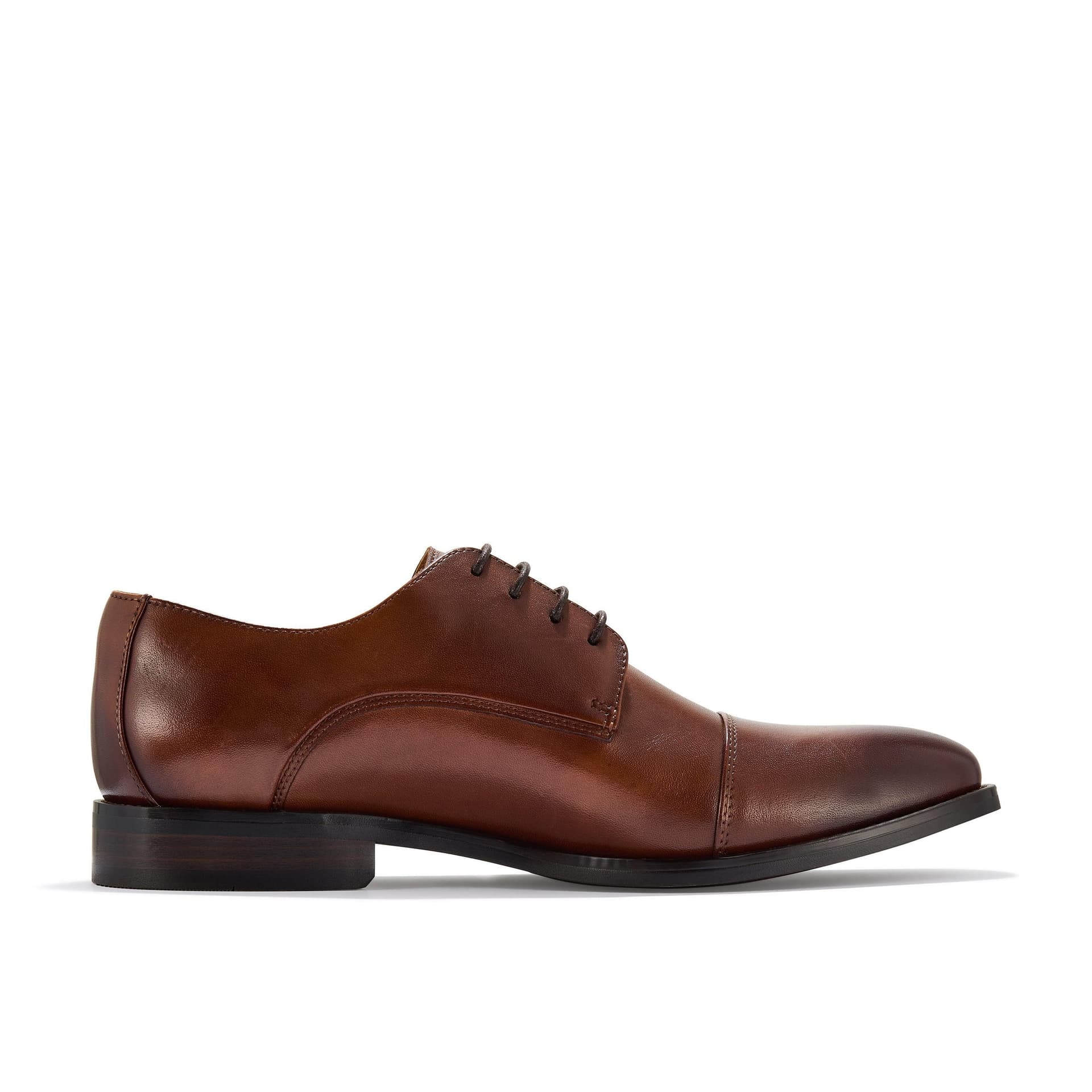 Clarks Clarks Men's Banstead Cap Tan Leather Derby Shoes, Lace Up in Brown