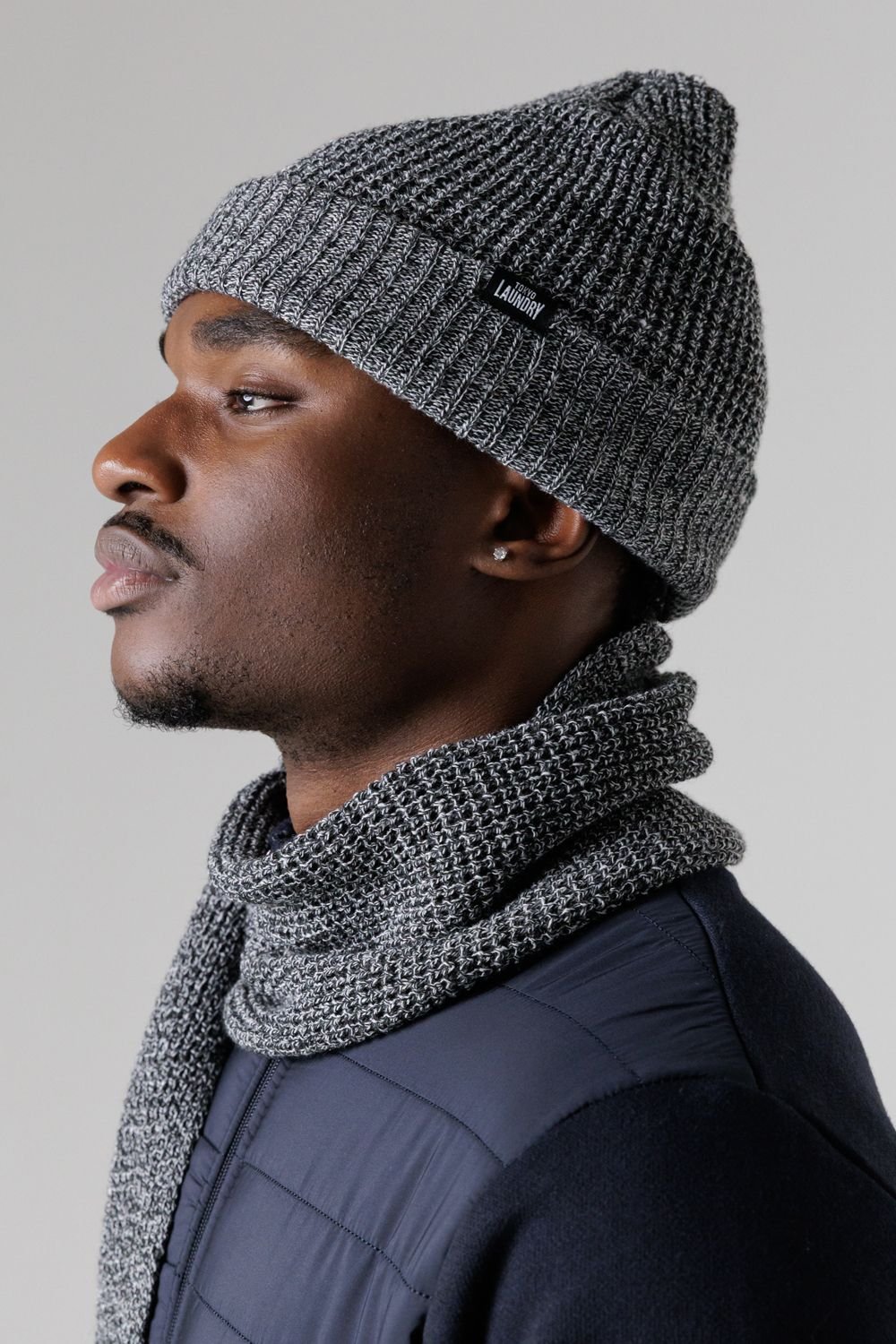 Tokyo Laundry Tokyo Laundry Men's Knit Hat, Scarf & Gloves Set in Charcoal - 3