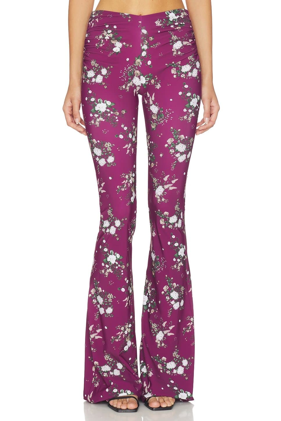 revolve Revolve Floral Print Bell Bottoms in Berry Love
