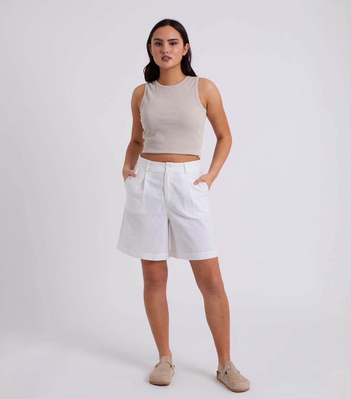 Urban Bliss Urban Bliss White Cotton Blend Shorts