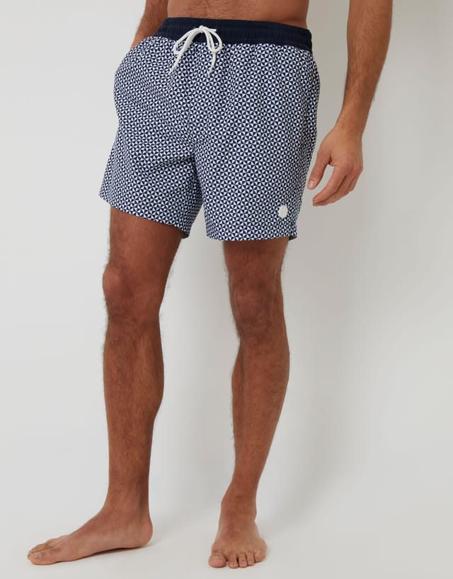 Threadbare Threadbare Men's 2 Pack Geometric Print Swim Shorts in Navy - 2