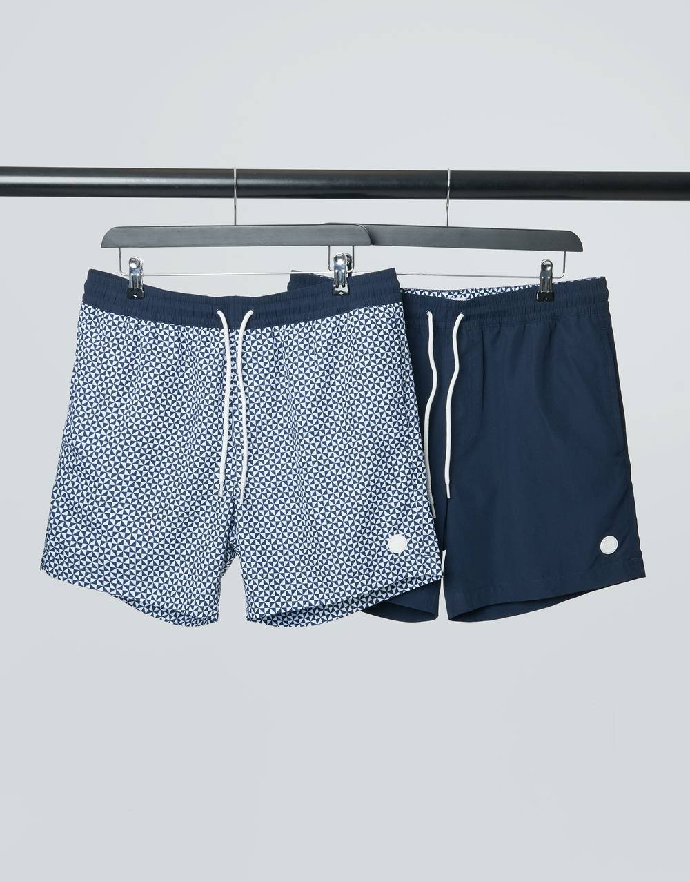 Threadbare Threadbare Men's 2 Pack Geometric Print Swim Shorts in Navy - 4