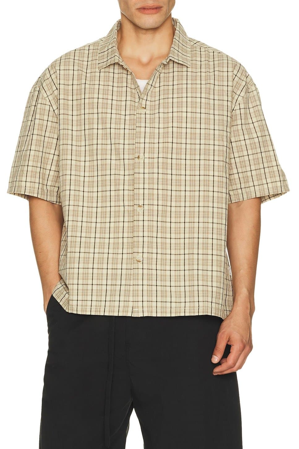 revolve Revolve Cream Checked Longreach Relaxed Shirt