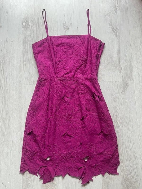 H&M Beautiful H&M Floral Embroidered Strappy Dress in Purple / Pink