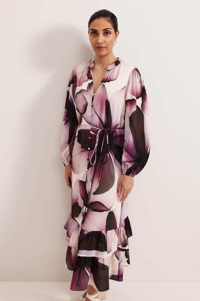 Phase Eight Phase Eight Women's Petite Clarra Floral Dress in Mauve - 3