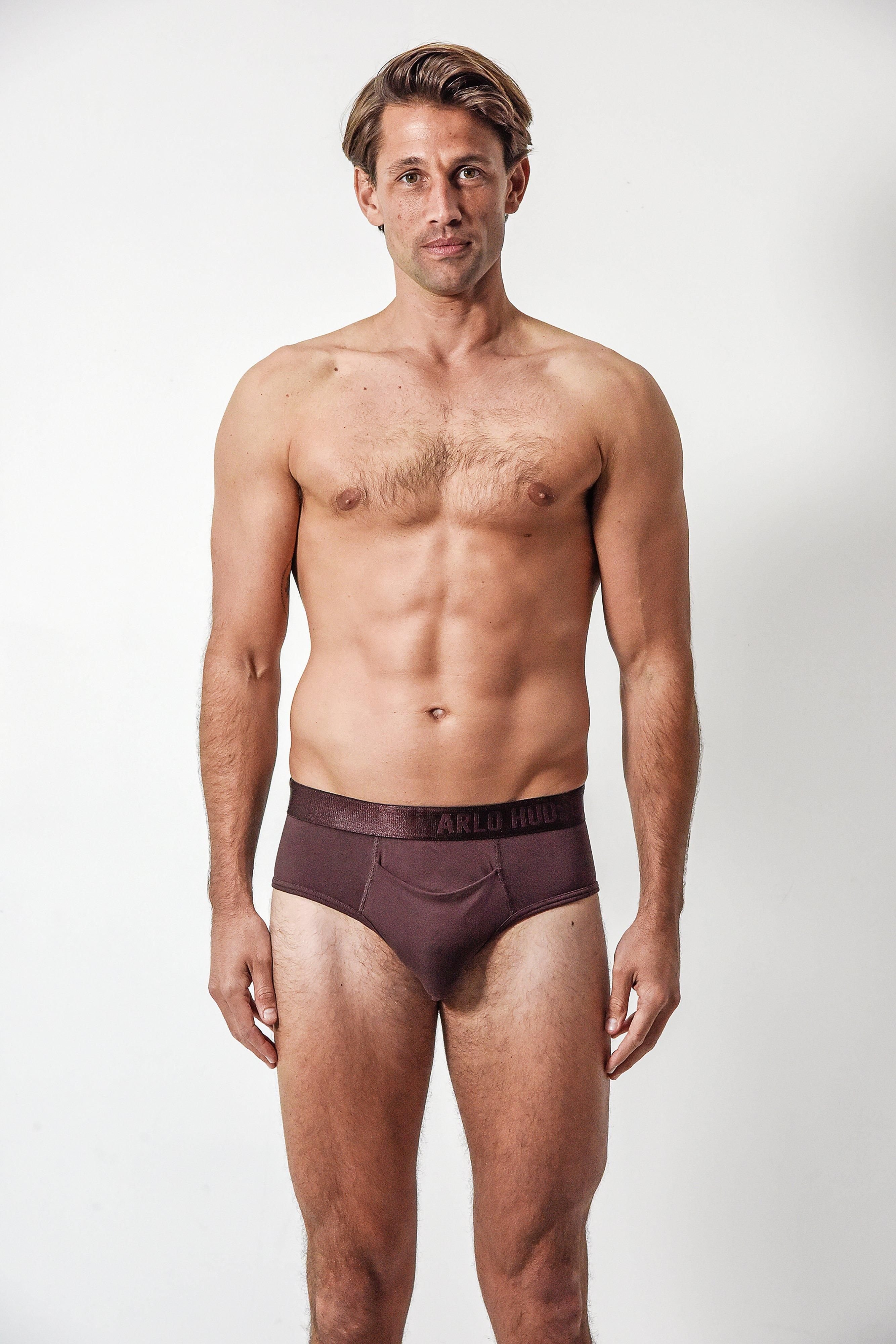Arlo Hudson Arlo Hudson Men's Plain Tencel™ Brief in Maroon - 3