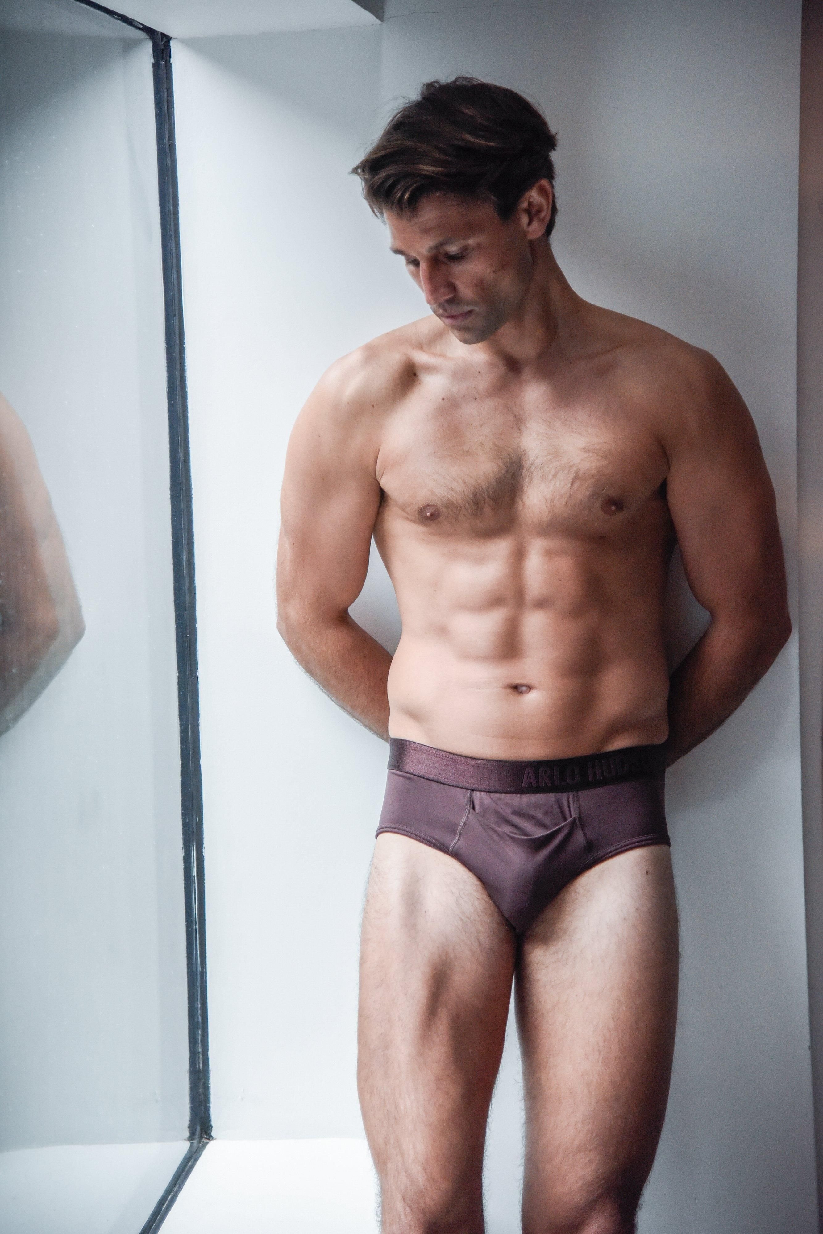 Arlo Hudson Arlo Hudson Men's Plain Tencel™ Brief in Maroon - 4