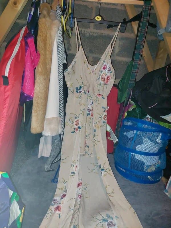 Source Unknown Summer play suit with train (boho)