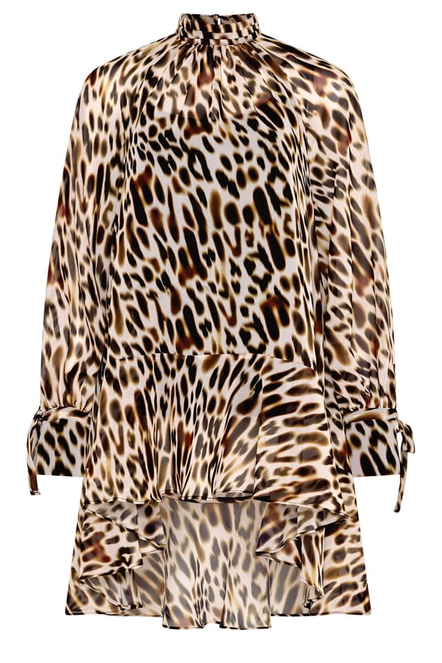 Star By Julien Macdonald Star by Julien Macdonald Women's Animal Print Dipped Hem Tunic Top in Brown - 2