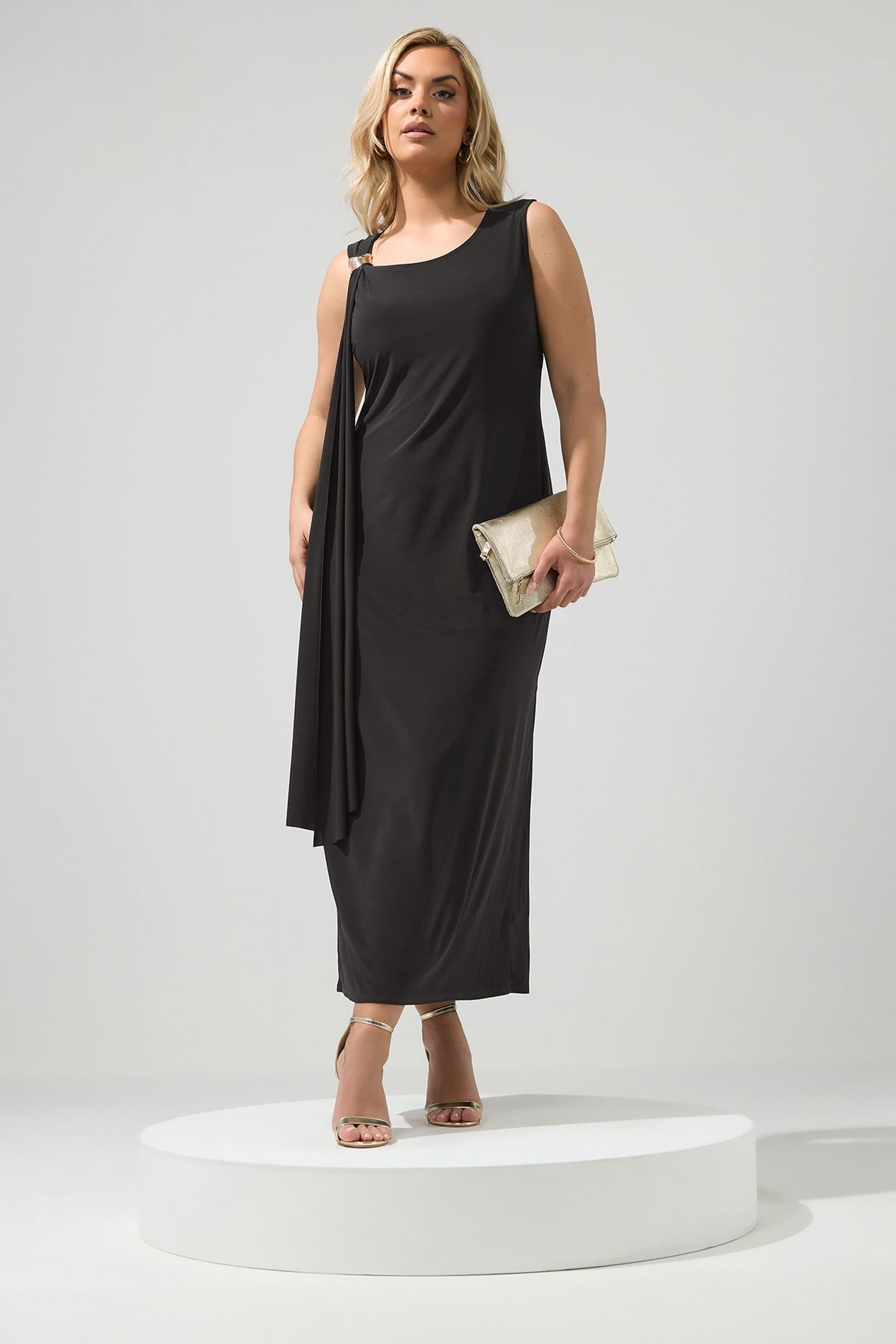 Yours Yours Women's Sash Maxi Dress in Black
