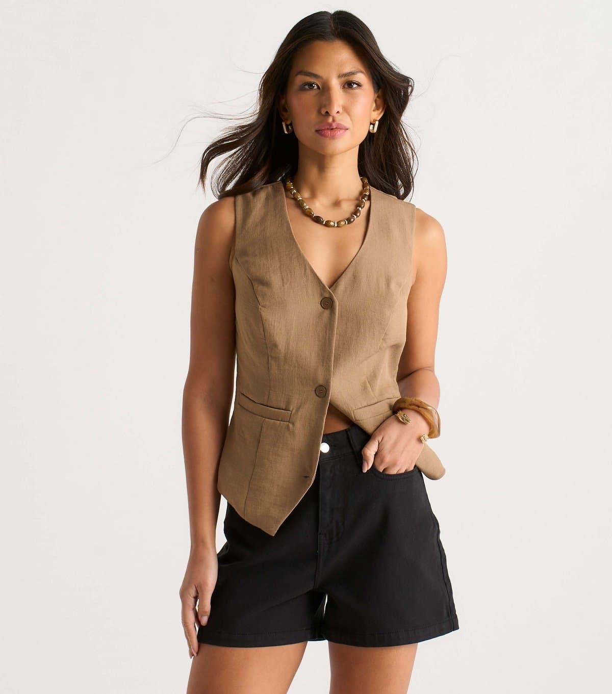 Gini London Gini London Black High Waist Denim Shorts