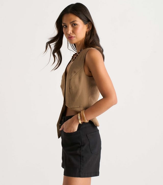 Gini London Women's Black High Waist Denim Shorts Gini London New Look - 3