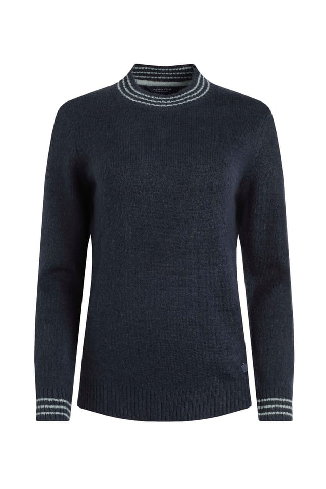 Weird Fish Weird Fish Women's Dawkins Tipped Jumper in Navy - 2