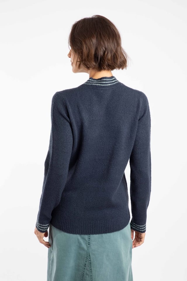 Weird Fish Weird Fish Women's Dawkins Tipped Jumper in Navy - 3