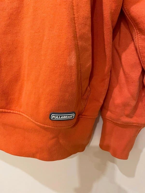 Pull & Bear Pull & Bear Men’s Orange Hoodie – Comfort Fit Pullover – Size XS