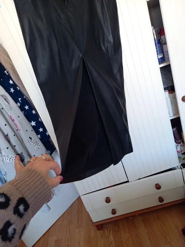 ASOS Design Long Leather style slit skirt